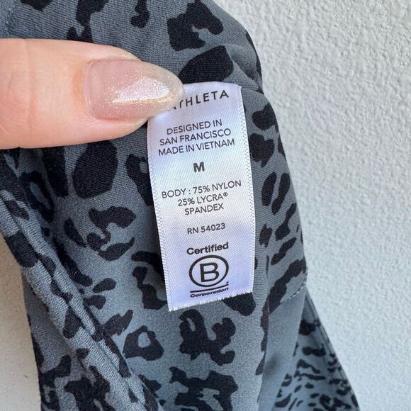 Athleta Elation Ultra High Rise Tight Leggings Gray Black Leopard Size Medium - Picture 5 of 5